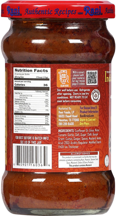 Rani Vindaloo Curry Cooking Spice Paste, Hot! 10.5oz (300g) Glass Jar ~ No Colors | All Natural | NON-GMO | Kosher | Vegan | Gluten Free | Indian Origin
