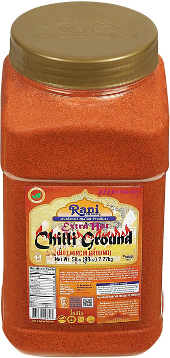 Rani Extra Hot Chilli Powder Indian Spice 80oz (5lbs) 2.27kg Bulk PET Jar~ All Natural | Salt-Free | Vegan | No Colors | Gluten Friendly | Kosher | NON-GMO