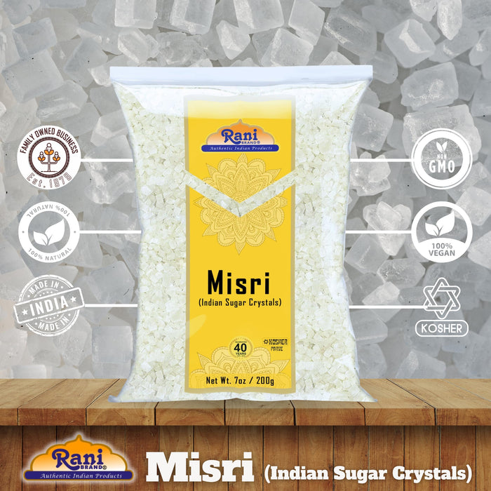 Rani Misri (Indian Sugar Crystals) 7oz (200g) ~ All Natural | Gluten Friendly | No Colors | Vegan | Kosher | Indian Origin