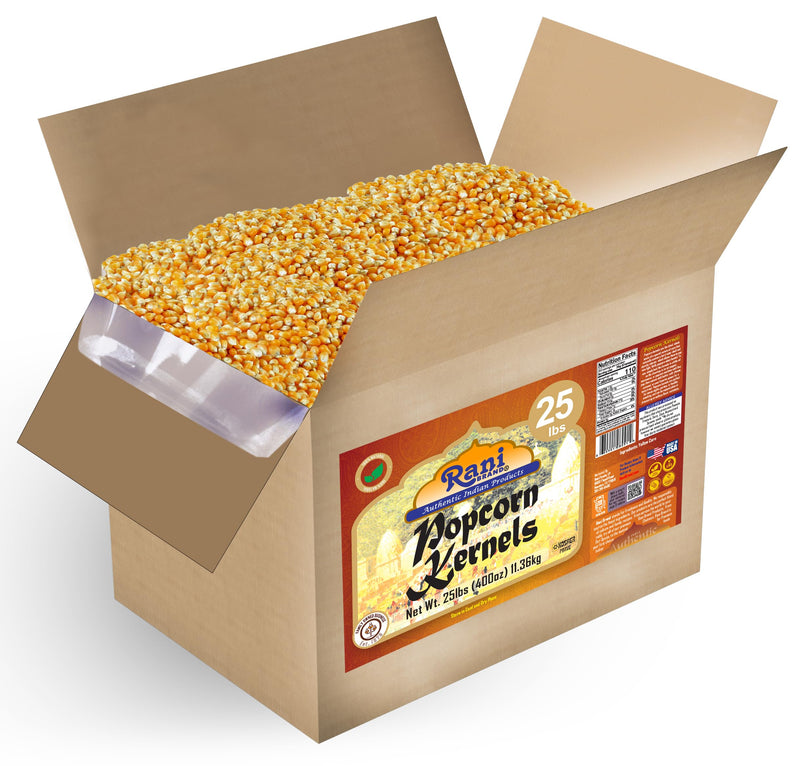 Rani Popcorn Kernels 400oz (25lbs) 11.36kg Bulk, Perfect for Stovetop, Microwave & Popcorn Machines ~ All Natural | Gluten Friendly | Vegan | NON-GMO | Kosher | Product of USA