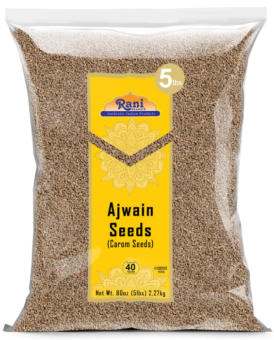 Rani Ajwain Seeds (Carom Bishops Weed) Spice Whole 80oz (5lbs) 2.27kg Bulk ~ Natural | Vegan | Gluten Friendly | NON-GMO | Kosher | Indian Origin
