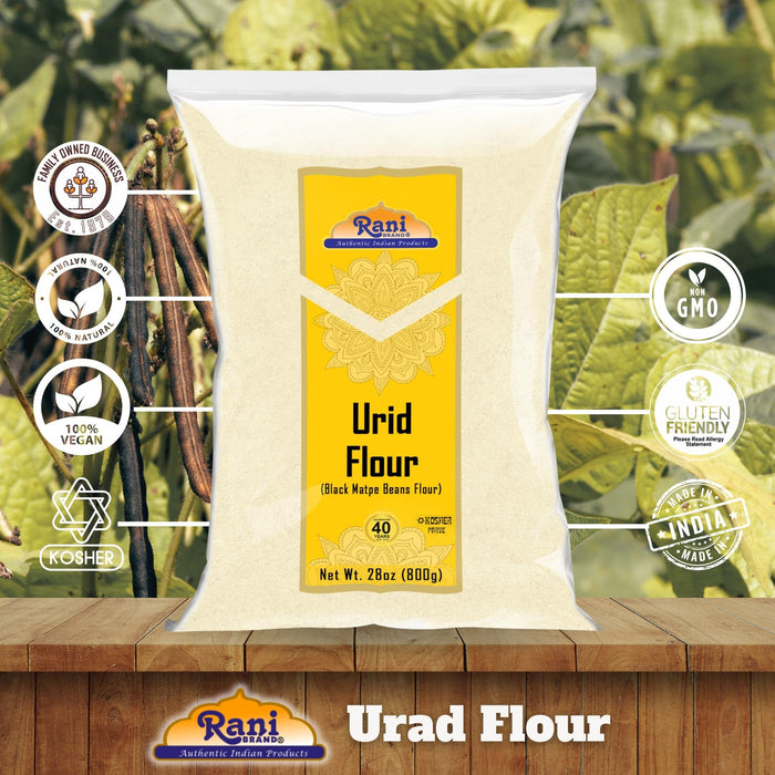 Rani Urid/Urad Flour (Black Matpe Beans Flour) 28oz (1.75lbs) 800g ~ All Natural | Vegan | Gluten Friendly | NON-GMO | Kosher | Indian Origin