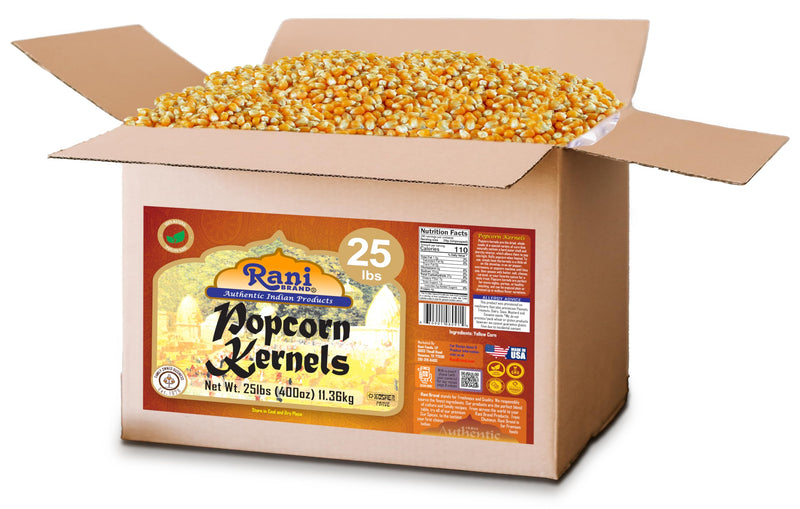 Rani Popcorn Kernels 400oz (25lbs) 11.36kg Bulk, Perfect for Stovetop, Microwave & Popcorn Machines ~ All Natural | Gluten Friendly | Vegan | NON-GMO | Kosher | Product of USA