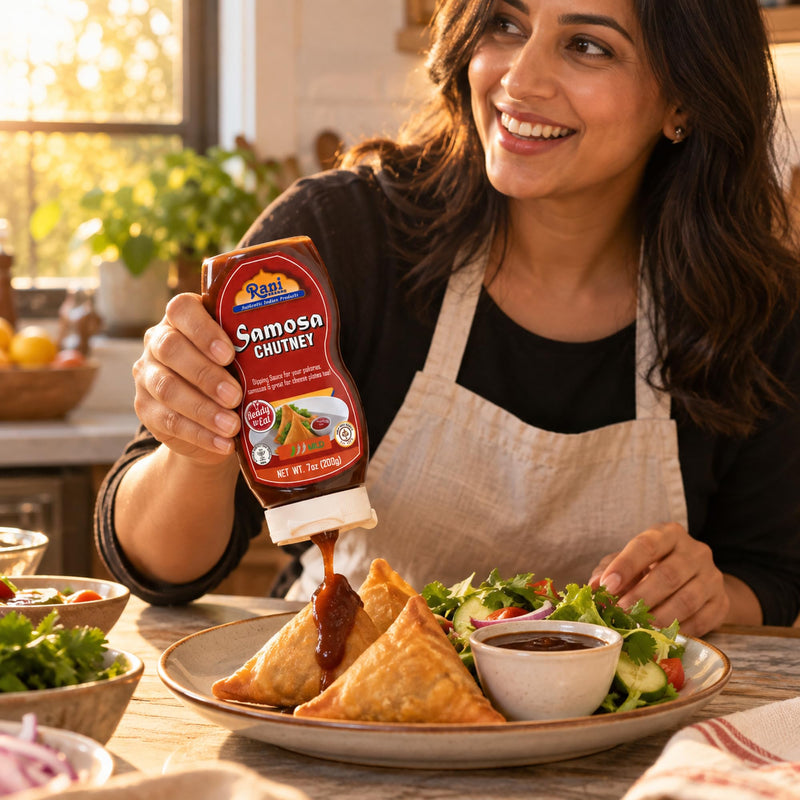 Rani Samosa Chutney (Sweet, Sour & Spicy Dipping Sauce) 7oz (200g) Glass Jar, Ready to eat, Vegan ~ Gluten Free | NON-GMO | Kosher | No Colors | Indian Origin