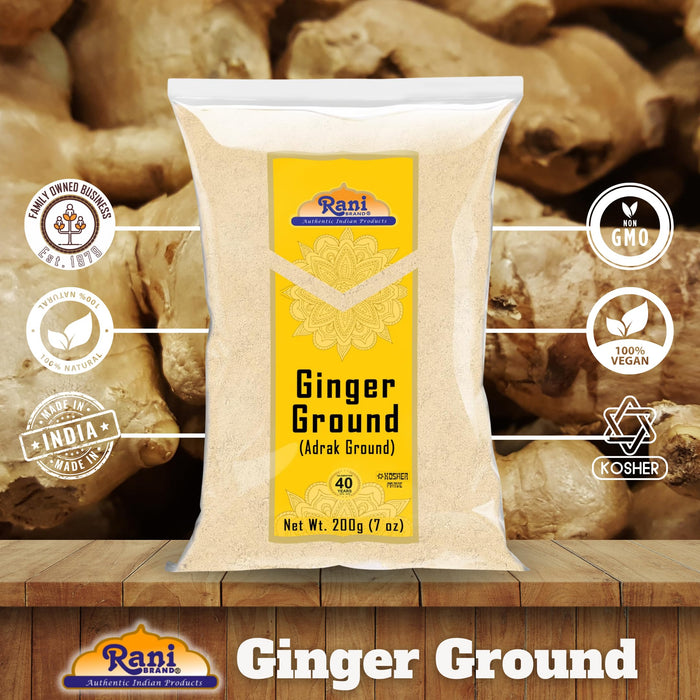 Rani Ginger (Adarak) Powder Ground, Spice 7oz (200g) ~ Natural | Vegan | Gluten Friendly | NON-GMO | Kosher | Indian Origin