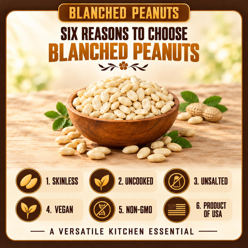 Rani Peanuts Skinless (Blanched, Uncooked) 14oz (400g) ~ All Natural | Vegan | Gluten Friendly | Kosher | Fresh Product of USA ~ Spanish Grade Groundnuts