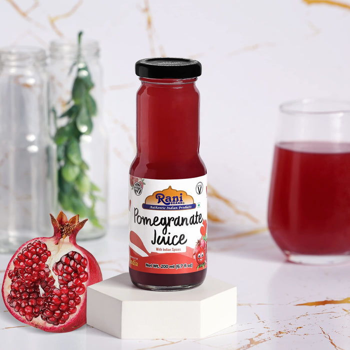 Rani Pomegranate Juice 6.7 fl oz (200 ml) Glass Bottle, Pack of 2 ~ Indian Fruit Beverage | Vegan | Gluten Free | NON-GMO | Indian Origin