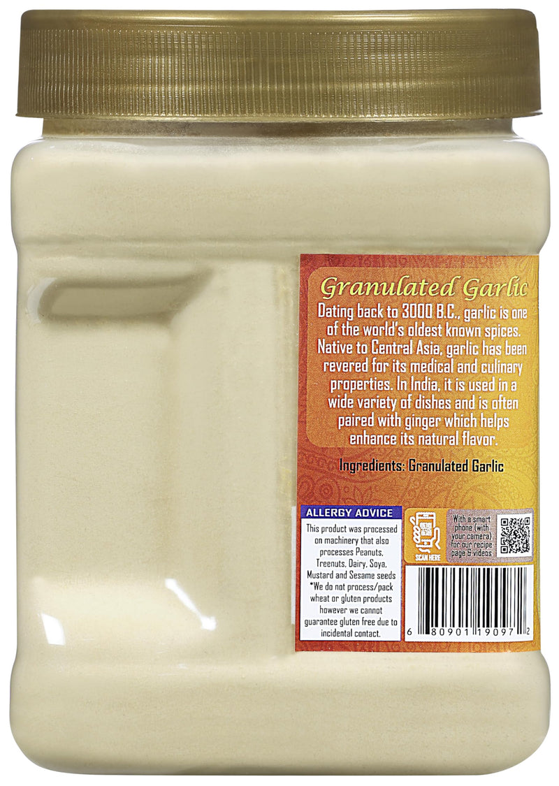 Rani Granulated Garlic (Coarse Ground Garlic) 16oz (1lb) 454g PET Jar ~ All Natural | Gluten Friendly | Vegan | NON-GMO | Kosher | No Salt or fillers | Product of USA