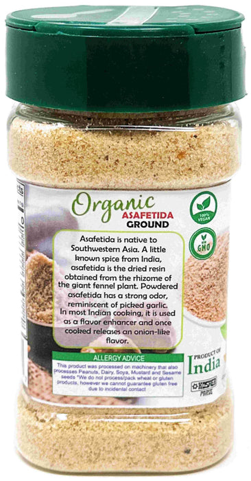 Rani Organic Asafetida (Hing) Ground 3.75oz (106g) PET Jar ~ All Natural | Salt Free | Vegan | Non-GMO | Kosher | Asafoetida Indian Spice | Best for Onion Garlic Substitute | USDA Certified Organic