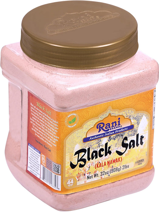 Rani Black Salt Powder (Kala Namak) Mineral 32oz (2lbs) 908g PET Jar, Pack of 6 ~ Unrefined, Pure & Natural | Vegan | Gluten Friendly | Non-GMO | Kosher | Indian Origin | Perfect for Tofu Scramble