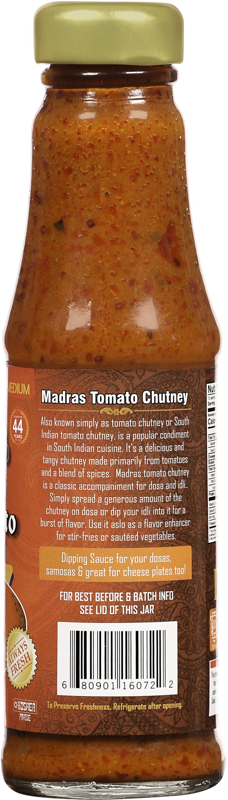Rani Madras Tomato Chutney 7oz (200g) Glass Jar, Ready to eat, Vegan ~ Gluten Free | NON-GMO | Kosher | No Colors | Indian Origin