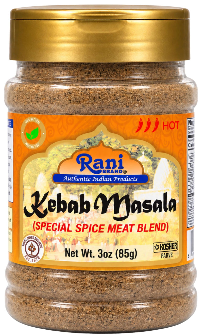 Rani Kebab Masala Indian Spice Blend for Meat Dishes 3oz (85g) PET Jar ~ All Natural, Salt-Free | Vegan | No Colors | Gluten Friendly | NON-GMO | Kosher | Indian Origin