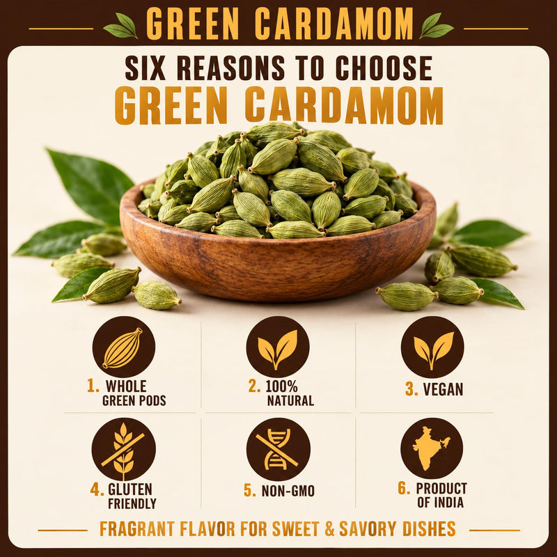 Rani Green Cardamom Pods Spice (Hari Elachi) 7oz (200g) ~ All Natural | Vegan | Gluten Friendly | NON-GMO | Product of India