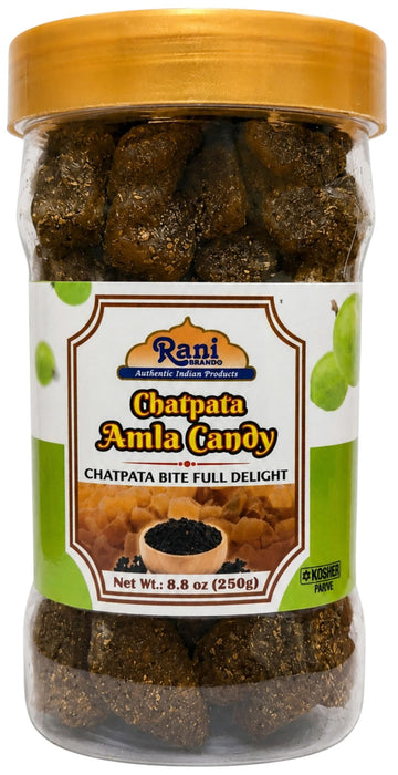 Rani Chatpata Amla Candy 8.8oz (250g) Resealable Jar, Traditional Indian Gooseberry Candy ~ Vegan | Gluten Friendly | NON-GMO | Indian Origin | Indian Tasty Treats