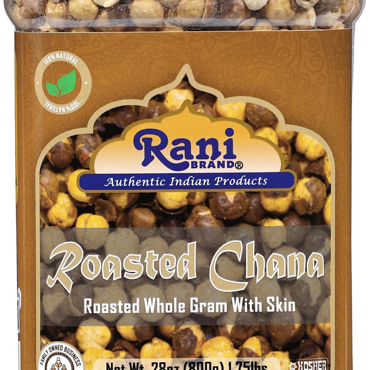 Rani Roasted Chana (Chickpeas) Plain Flavor 28oz (1.75lbs) 800g