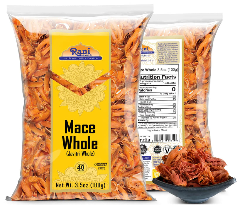 Rani Mace Whole (Javathri), Spice 3.5oz (100g) ~ All Natural | Vegan | Gluten Friendly | NON-GMO | Kosher | Indian Origin