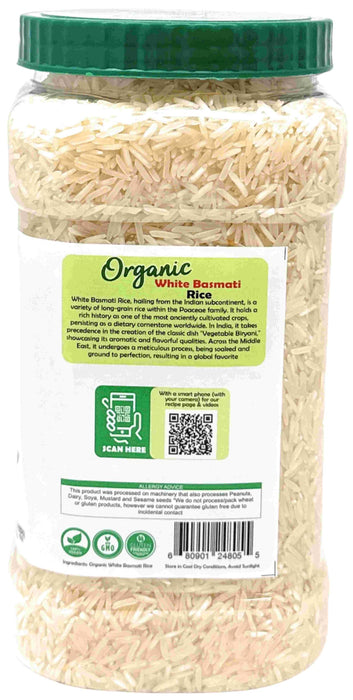 Rani Organic Platinum White Basmati Rice Extra Long Aged 56oz (3.5lbs) 1.59kg PET Jar ~ All Natural | Gluten Friendly | Vegan | Indian Origin | Kosher | Export Quality | USDA Certified Organic