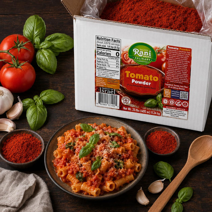 Rani Tomato Powder (Pure Dehydrated Tomato Base) 400oz (25lbs) 11.34kg Bulk Box ~ Gluten Free | NON-GMO | Kosher | Vegan | Sodium Free | Product of Israel