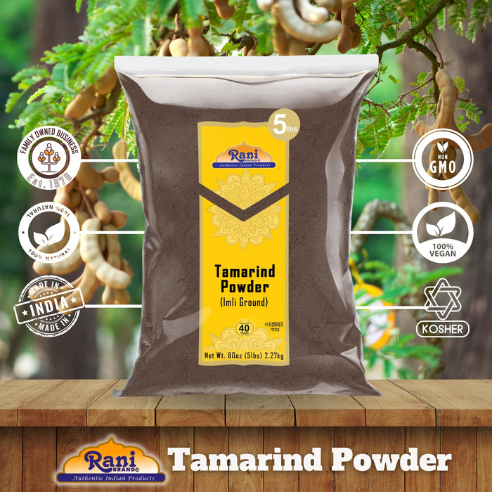 Rani Tamarind Powder (Imli) 80oz (5lbs) 2.27kg Bulk ~ All Natural| No Added Sugar/Salt | Vegan | Gluten Friendly | Kosher | NON-GMO | Indian Origin