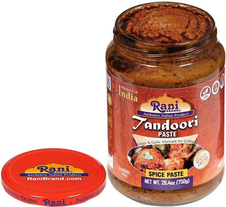 Rani Tandoori Paste (No Colors) 26.5oz (750g) Glass Jar ~ For Tandoori Chicken, Chicken Tikka, Paneer Tikka | All Natural | NON-GMO | Kosher | Vegan | Gluten Free | Indian Origin, Cooking Spice Paste