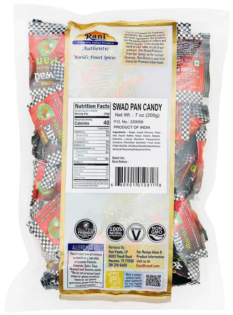 Rani Swad Pan Candy 7oz (200g) Individually Wrapped ~ Indian Tasty Treats | Vegan | Gluten Friendly | NON-GMO | Indian Origin