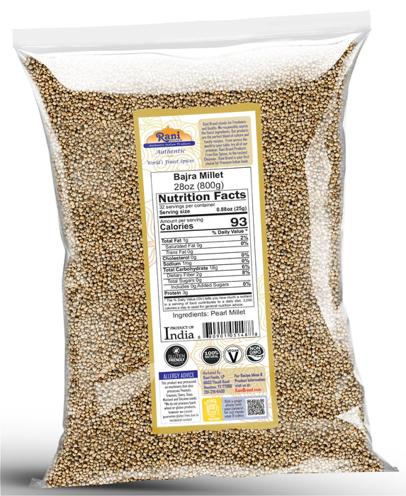Rani Bajri Millet (Pearl Millet) 28oz (1.75lbs) 800g ~ All Natural | Vegan | Gluten Friendly | NON-GMO | Kosher | Indian Origin