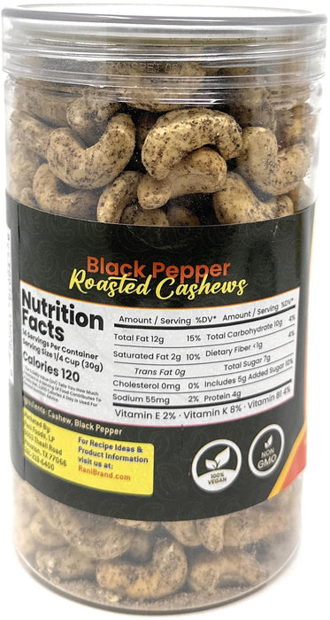 Rani Roasted Cashews Variety Pack (Salted, Black Pepper, Peri Peri) 14oz (400g) Pack of 3, PET Jar, Non-Fried, Oil Free ~ All Natural | Vegan | Gluten Friendly | NON-GMO | Kosher | Air Roasted