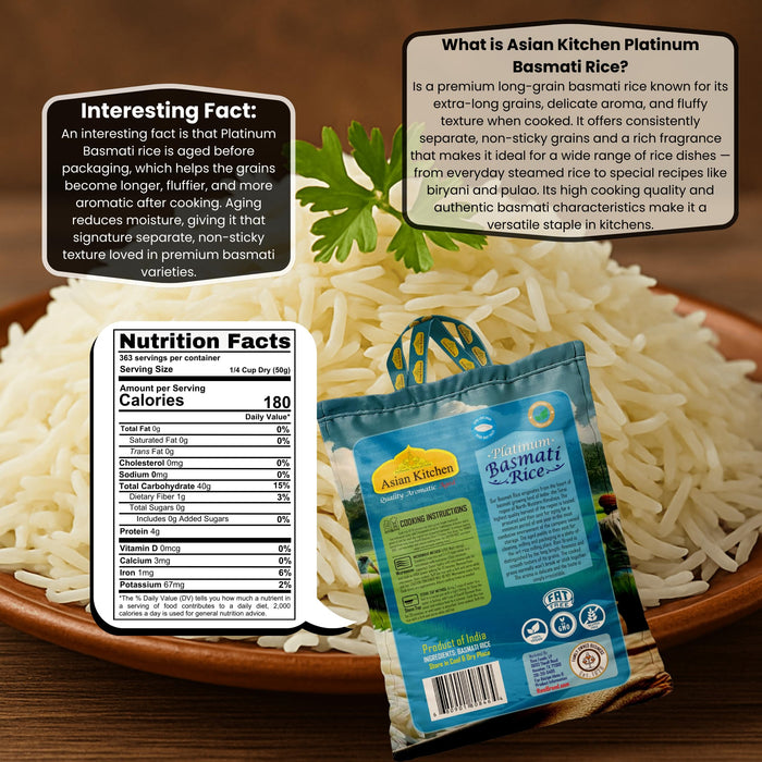 Asian Kitchen Platinum Basmati Rice Aged 24 months {4 Sizes Available}