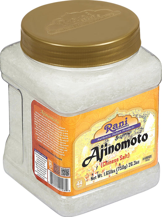 Rani Ajinomoto (Chinese Salt) 26.3oz (1.65lbs) 750g PET Jar ~ Umami Seasoning, Perfect for stir-frying, roasting, soups, salads & dressings | Gluten Friendly | Vegan | NON-GMO | Kosher | Indian Origin