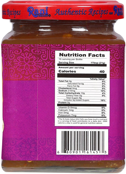 Rani Bengal Spice Mango Chutney (Indian Preserve) 10.5oz (300g) Glass Jar, Ready to eat, Vegan ~ Gluten Free, All Natural, NON-GMO