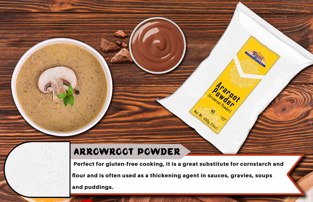 Rani Araroot (Arrowroot) Powder, Starch 14oz (400g) ~ All Natural | Gluten Free Ingredients | No Color | Vegan | NON-GMO | Kosher