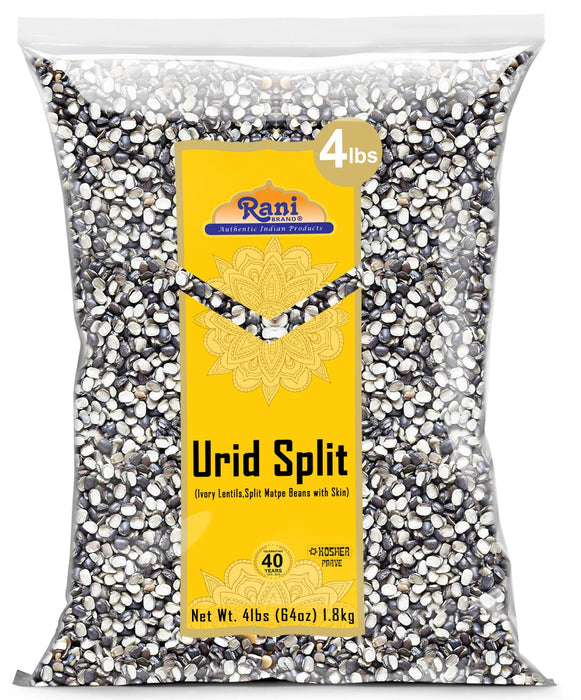 Rani Urid/Urad Dal (Split Matpe Beans with Skin) Indian Lentils 64oz (4lbs) 1.81kg ~ All Natural | Gluten Friendly | NON-GMO | Kosher | Vegan | Indian Origin