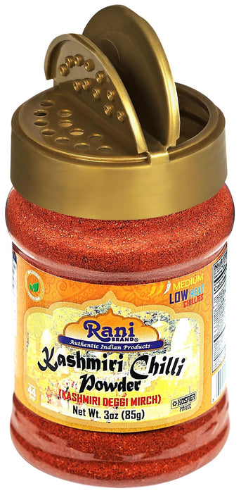 Rani Kashmiri Chilli Powder (Deggi Mirch, Low Heat) Ground Indian Spice 3oz (85g) PET Jar, Pack of 12 ~ All Natural | Salt-Free | Vegan | No Colors | Gluten Friendly | NON-GMO | Kosher | Indian Origin