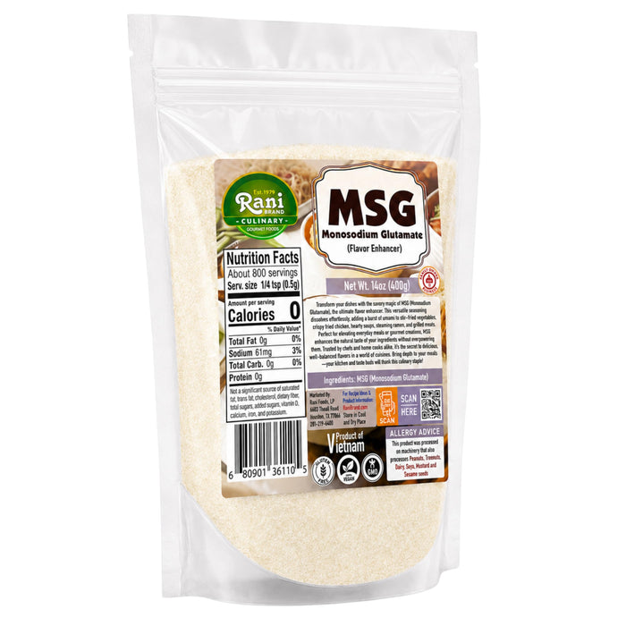 Rani MSG (Monosodium Glutamate) 14oz (400g) ~ Gluten Free | NON-GMO | Kosher | Vegan | Product of Vietnam
