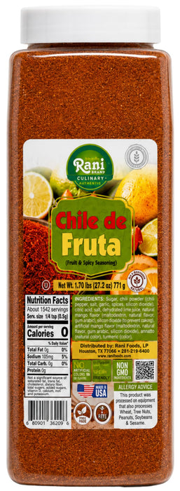 Rani Chile de Fruta (Fruity & Spicy Seasoning) 27.2oz (1.70lbs) 771g PET Jar ~ Gluten Free | NON-GMO | Kosher | Vegan | Sodium Free | Product of USA