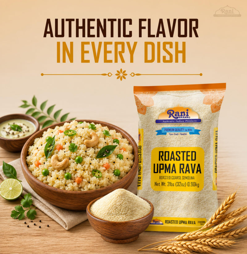 Rani Roasted Upma Rava 32oz (2lbs) 908g ~ All Natural | Vegan | NON-GMO | Kosher | Indian Origin