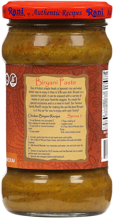 Rani Biryani Masala Curry Paste (Cooking Spice Paste for Indian Rice Dishes, Pullao/Pilau) 10.5oz (300g) Glass Jar ~ All Natural | Vegan | No Colors | Gluten Free | NON-GMO | Kosher | Indian Origin