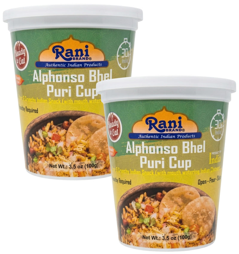 Alphonso Mango Bhel Puri Cup - 3.5oz (100g), Pack of 2 - Rani Brand Authentic Indian Products