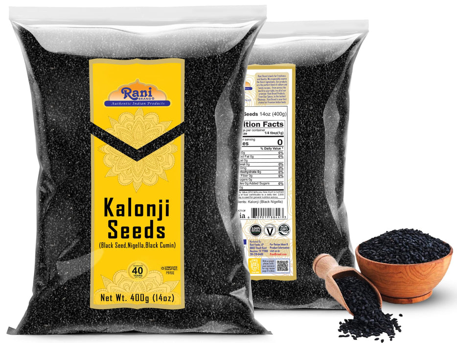 Rani Kalonji (Black Seed, Nigella Sativa, Black Cumin) Seeds 14oz (400g) All Natural ~ Gluten Friendly | NON-GMO | Kosher | Vegan | Indian Origin