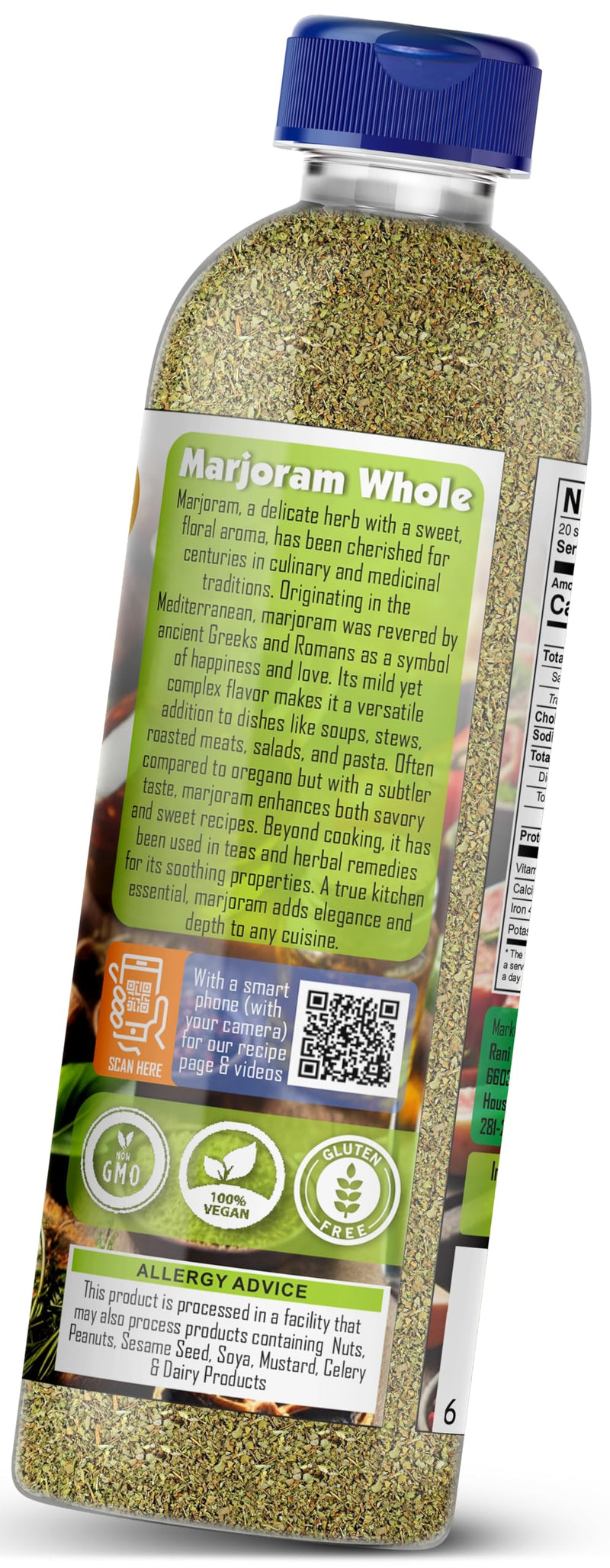 Rani Marjoram Whole (Ideal for Salads, Stews & Meat Dishes) 1.75oz (50g) PET Jar ~ All Natural | Gluten Friendly | NON-GMO | Kosher | Vegan | Product of USA
