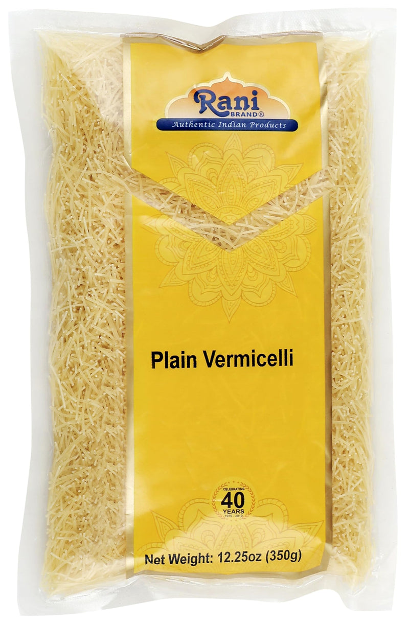 Rani Plain Vermicelli (Wheat Noodles) 12.25oz (350g), Pack of 6 ~ All Natural | Vegan | NON-GMO | Indian Origin