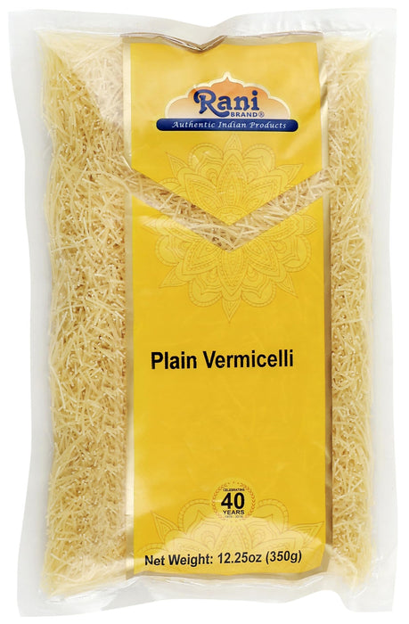 Rani Plain Vermicelli (Wheat Noodles) 12.25oz (350g), Pack of 6 ~ All Natural | Vegan | NON-GMO | Indian Origin
