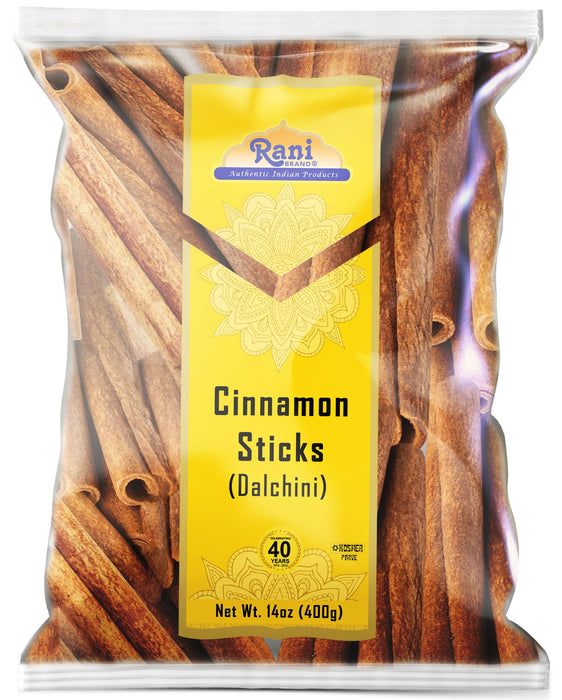 Rani Cinnamon Sticks 14oz (400g) ~ 44-52 Sticks 3" in Length Cassia Round ~ All Natural | Vegan | No Colors | Gluten Friendly | NON-GMO | Product of Vietnam