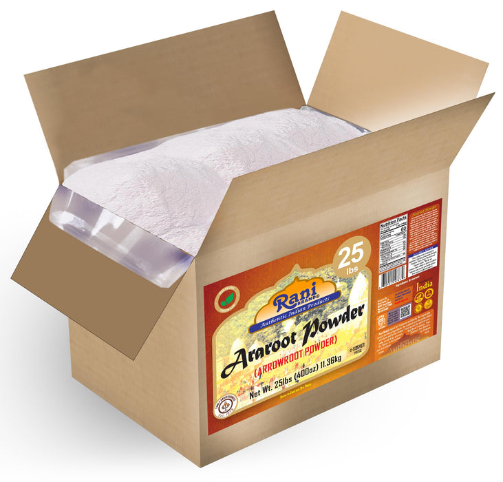 Rani Araroot (Arrowroot) Powder, Starch 400oz (25lbs) 11.36kg Bulk Box ~ All Natural | Gluten Friendly | No Color | Vegan | NON-GMO | Kosher | Indian Origin