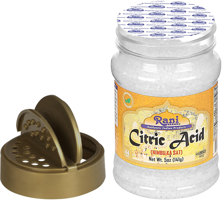 Rani Citric Acid Powder, Food Grade (Limbu Ka Ful) 5oz (141g) PET Jar ~ Used for Cooking, Bath Bombs, Cleaning | Gluten Friendly | Kosher | Indian Origin