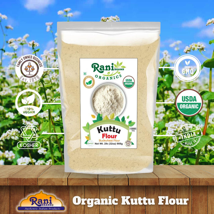 Rani Organic Kuttu (Buckwheat) Flour 32oz (2lbs) 908g Bulk ~ All Natural | Gluten Friendly | NON-GMO | Kosher | Vegan | Indian Origin | USDA Organic Certified