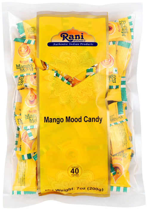 Rani Mango Mood Candy 7oz (200g) Individually Wrapped ~ Indian Tasty Treats | Vegan | Gluten Friendly | NON-GMO | Indian Origin