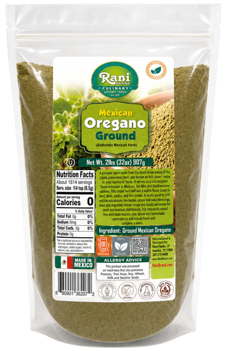 Rani Mexican Oregano Ground (Authentic Mexican Herb) 32oz (2lbs) 908g ~ All Natural | Gluten Free | NON-GMO | Kosher | Vegan | Sodium Free | Product of Mexico