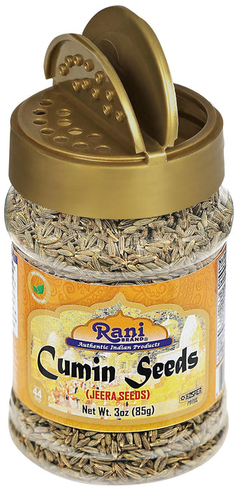 Rani Cumin Seeds Whole (Jeera) Spice 3oz (85g) PET Jar ~ All Natural | Gluten Friendly | NON-GMO | Vegan | Kosher | Indian Origin