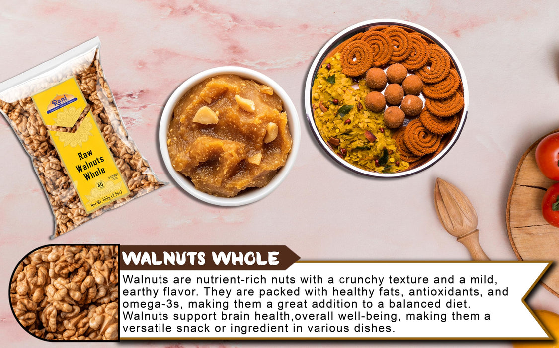 Rani Raw Walnuts, Whole 3.5oz (100g) ~ All Natural | Vegan | Kosher | Gluten Friendly | Fresh Product of USA